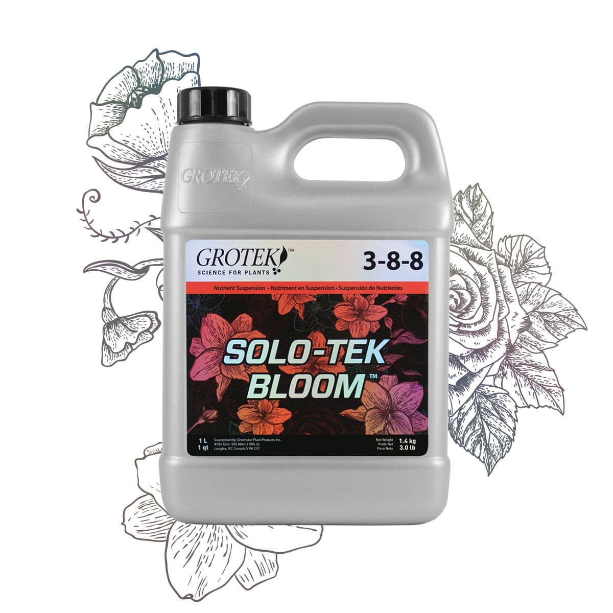 Engrais organique SOLO TEK BLOOM grotek aux oligo éléments NPK