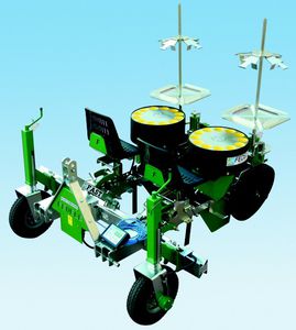 manual transplanter / vegetables / block / 2-row