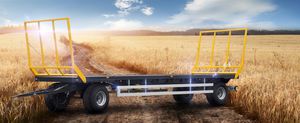 flatbed trailer / 2-axle / for bale / silage