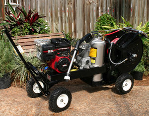 greenhouse sprayer / wheeled / with combustion engine / air-assisted