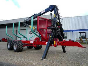 2-axle trailer / forestry / self-loading / with crane