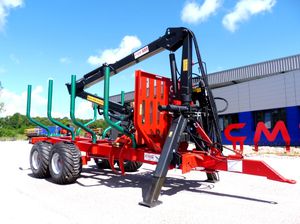 2-axle trailer / forestry / self-loading / with crane