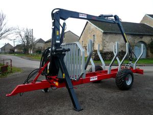 single-axle trailer / forestry / self-loading / with crane