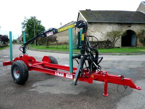 single-axle trailer / forestry / self-loading / with crane