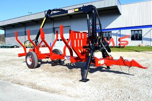 single-axle trailer / forestry / self-loading / with crane