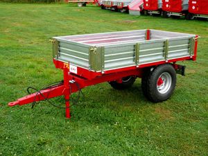 drop-side trailer / single-axle / agricultural / tipping