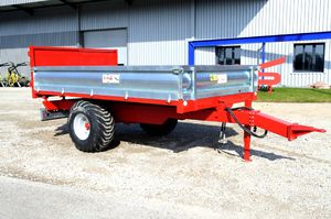 drop-side trailer / single-axle / agricultural / tipping