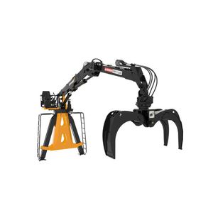 trailer-mounted log loader / stationary / knuckle boom