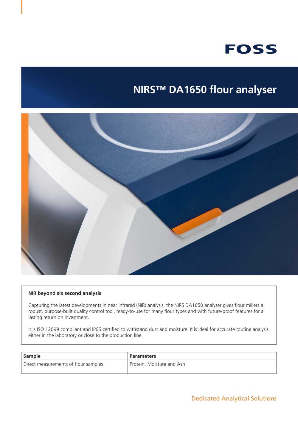 nirs da1650 flour analyser foss pdf catalogs technical nirs
