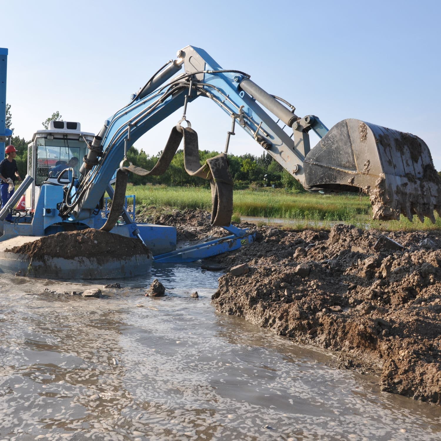 Hydraulisches Baggerboot RLAD382 Relong amphibisch