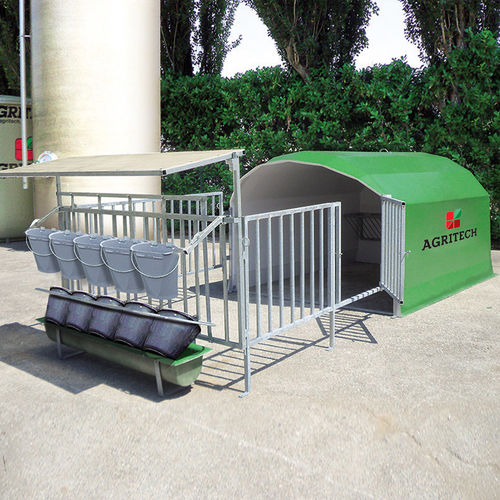 Hütte für Zuchtzwecke - AGRIBOX5C - AGRITECH S.R.L. - für Kälber / kollektiv / Stahl