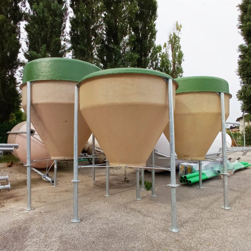Silo für Getreide - BABY series - AGRITECH S.R.L. - Glasfaser / rund
