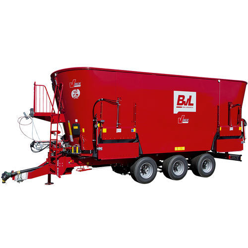 Vertikaler Futtermischwagen - V-MIX GIANT - Bernard van Lengerich Maschinenfabrik GmbH & Co. KG - gezogen / mit seitlicher Entladung / 3-Schnecken