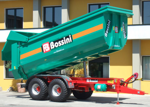 Anhänger zum Kippen - RA160/L       - BOSSINI s.r.l. - 2-Achsen / Landwirtschaft / mit mechanischer Bremse