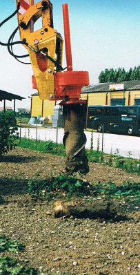 Vertikale Baumstumpffräse - Hydro 9/16 - Ferrirotor S.r.l. - für Bagger / Hydraulikmotor / mit Pfostenbohrer