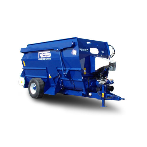 Horizontaler Futtermischwagen - PERSEO VX  - RBS UE srl - gezogen / mit seitlicher Entladung / 2-Schnecken
