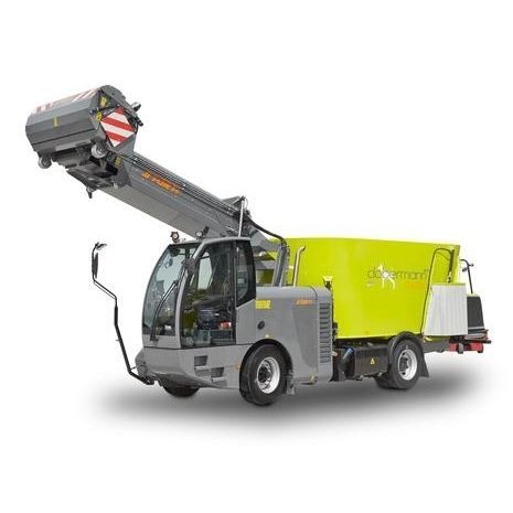 Vertikaler Futtermischwagen - Dobermann SW EVO - STORTI - mit Eigenantrieb / mit seitlicher Entladung / 2-Schnecken