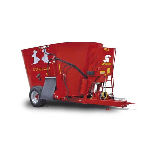 Vertikaler Mischer - VM2 RE series - SUPERTINO SRL - gezogen / mit seitlicher Entladung / 2-Schnecken