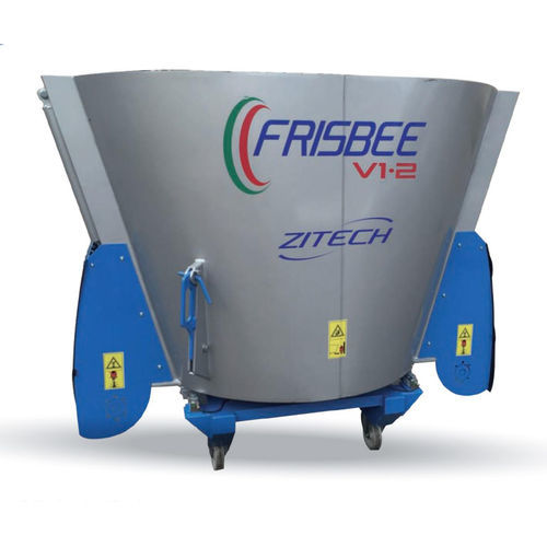 Vertikaler Futtermischwagen - FRISBEE - ZITECH SRL - angebaut / mit seitlicher Entladung / Einschnecke