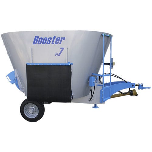 Vertikaler Futtermischwagen - BOOSTER - ZITECH SRL - gezogen / mit seitlicher Entladung / Einschnecke