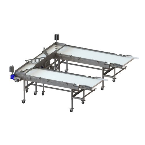 Förderer für Obst - CSPLIT1610LP  - A & B Packing Equipment, Inc. - Band / mobil / montierter flacher werk
