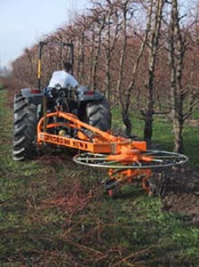 Schwader für Obstplantage - GIRORAMI NEW 8 BL - Abimac Srl - Kreisel / mit seitlicher Ablage