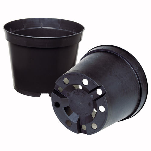 Kunststoff-Pflanztopf - SMH - Soparco - rund / schwarz / braun