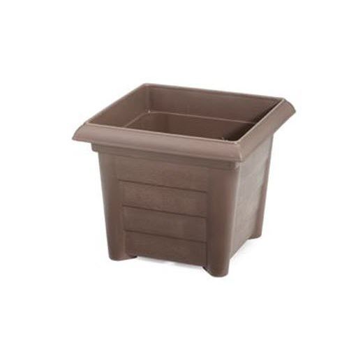 Kunststoff-Pflanztopf - KCF270 - Landmark Plastic - quadratisch / Dekor / braun