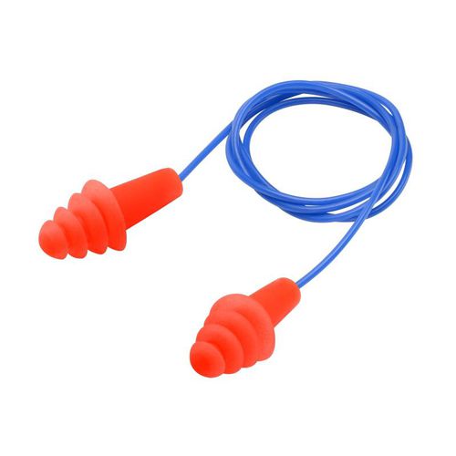 Wiederverwendbarer Lämrschutzstopfen - EP-513-ORANGE - ELVEX Corporation - PVC / mit Kordel