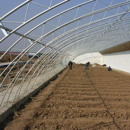 Eintunneliges Gewächshaus - Sunmax Greenhouse Technology Co., Ltd. - Kunststoff / mit Solarpaneel / mit Holzstruktur