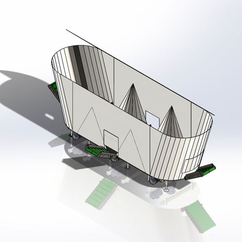Vertikaler Futtermischer - D40 - ozsantarim - stationär / 3-Schnecken / mit Wiegesystem