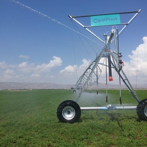 Zentraler Drehgelenk-Bewässerer - CENTRÉ , LINEAIRE et UNIVERSAL - ALCHEMIST-TECHNOLOGIES - mobil / auf Reifen / wasserbetrieben