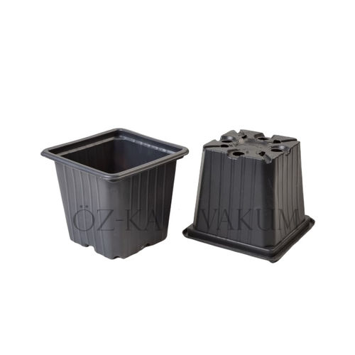 Kunststoff-Pflanztopf - S910 - ÖZ-KA VAKUM PLASTİK AMBALAJ VE MAKİNA KALIP SAN.TİC.LTD.ŞTİ. - quadratisch / schwarz