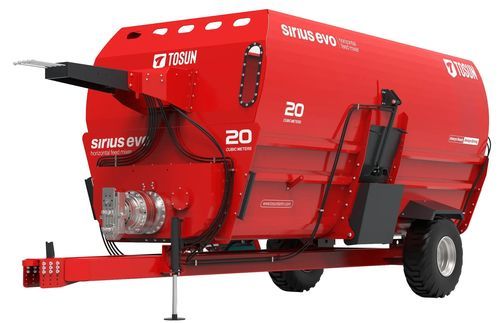 Horizontaler Futtermischwagen - SIRIUS EVO 20 - TOSUN - gezogen / 2-Schnecken / mit Wiegesystem