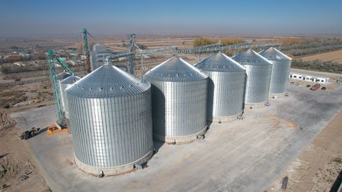 Weizensilo - Dongying Fengtu Intelligent Storage Co., Ltd - galvanisiertem Stahl / rund / mit flachem Boden