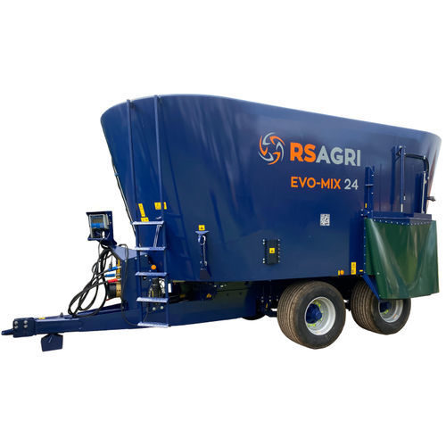 Vertikaler Futtermischwagen - EVO-MIX series - RS Agri - gezogen / mit seitlicher Entladung / Einschnecke