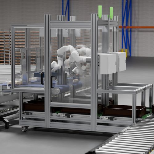 Roboter-Verpackungsmaschine - WITTY MACHINES - mit Förderer