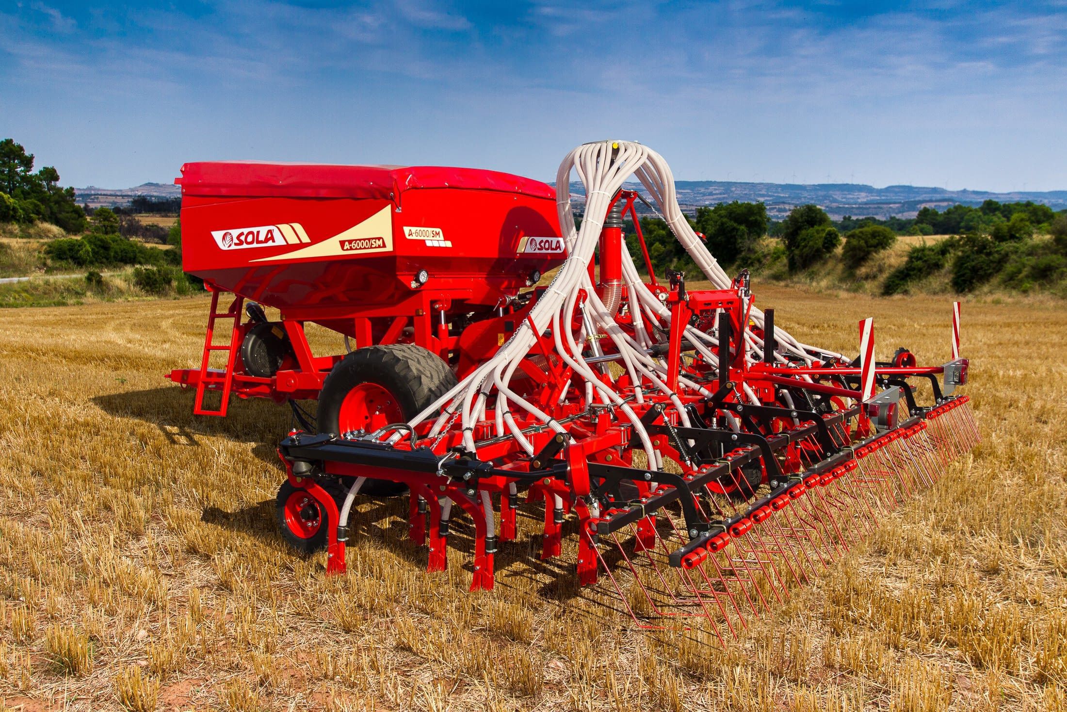 Sembradora en hileras neumática - A-6000 SM - Solá Maquinaria Agrícola  Solá, S.L. - de dientes / de arrastre / plegable, image size:2200x1468