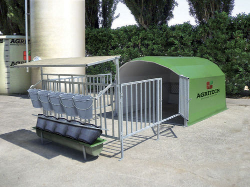 Sistema de alojamiento para la ganadería - AGRIBOX 5 - AGRITECH S.R.L. - para terneros / colectivo / de acero