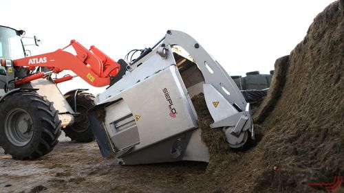 Mezclador de tornillo vertical - MB 2000 mixing bucket - Sieplo BV - remolcado / semirremolcado / de descarga lateral