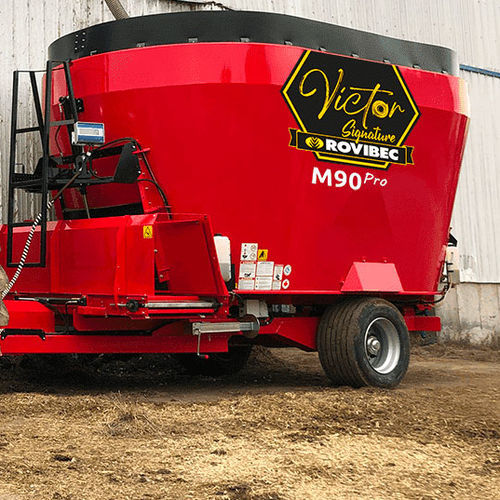 Mezclador de tornillo vertical - M series - Rovibec Agrisolusions - de arrastre / de descarga frontal / de 2 tornillos