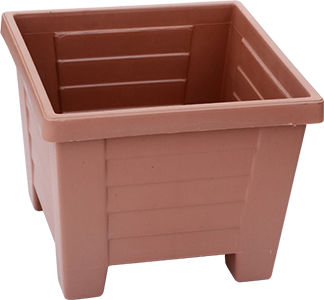 Maceta de plástico - KRS Series - Cetin Elektro Plastik A.S. - cuadrada / verde / aspecto terracota