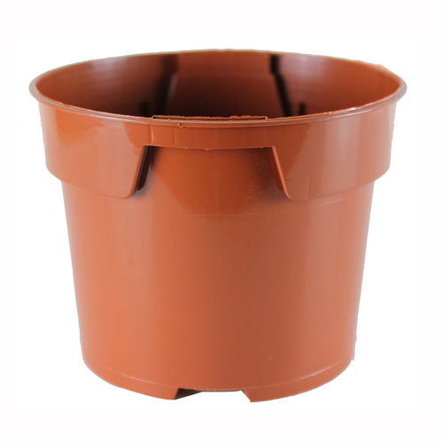 Maceta de plástico - V  - Soparco - redonda / negra / aspecto terracota