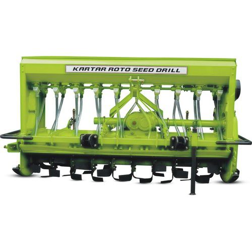 Sembradora en hileras con tolva - Kartar Agro Industries (p) Ltd. - con sistema de distribución de fertilizante / montada en cultivador