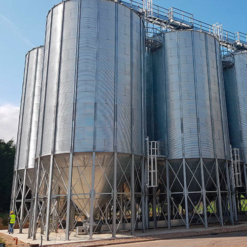 Silo de fondo vibrante - PRADO SILOS - para cereales / de metal / con tolva