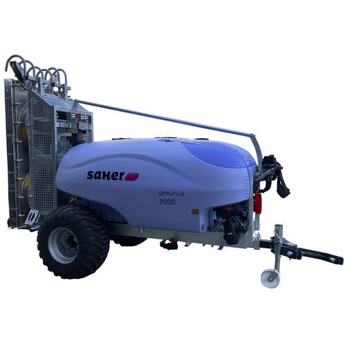 Atomizador agrícola de arrastre - GEMINIS - Saher Maquinaria Agricola - para la arboricultura / con ventilador axial / de bajo volumen