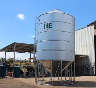 Silo para fertilizante - hesilos - de metal / redondo / de fondo cónico