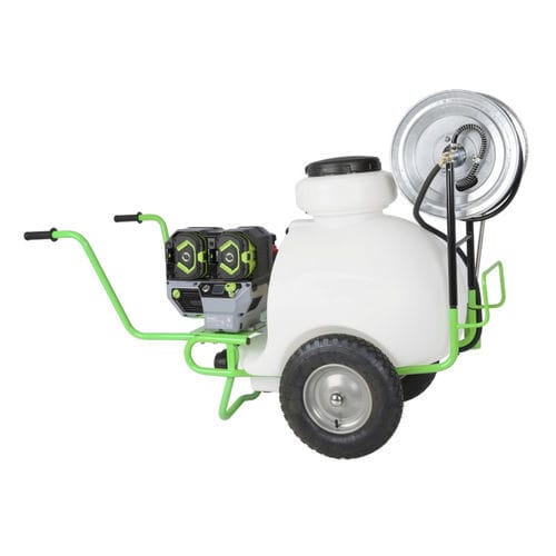 Carretilla pulverizadora con batería - CAR-E-2R - M.M.SRL - para la desinfección / para invernadero / de jardín