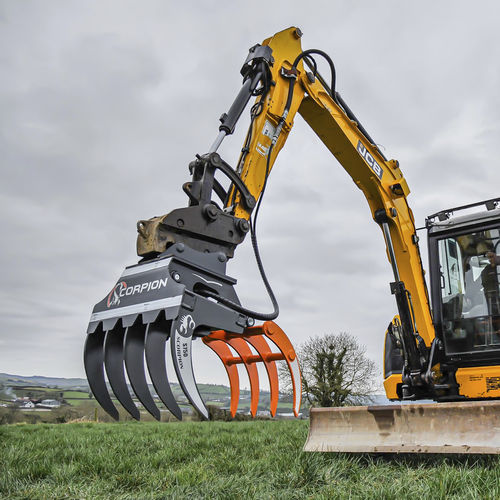 Garra agrícola para grúas - Scorpion S750 - MDE Machinery Ltd - para piedra / con brazo de soporte