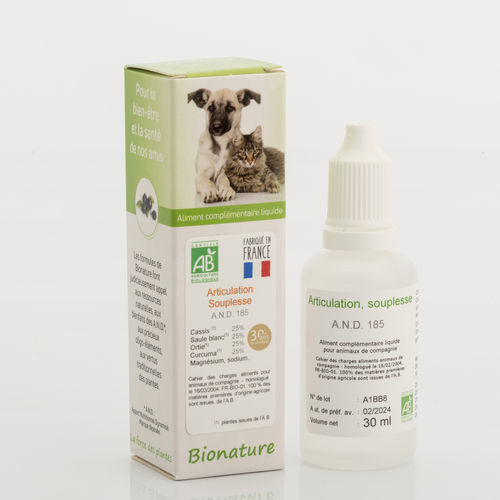 Complemento alimenticio para las articulaciones - AND 185 - Bionature - para animales / para animales de compañía / líquido